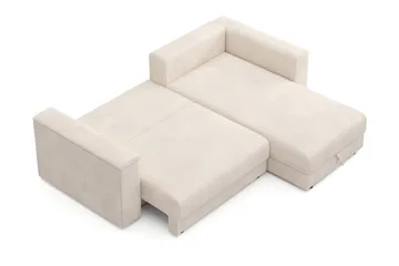 Bergen Djup 3-sits Bäddsoffa med vändbar divan och förvaring - Beige - Products - Möbler - Soffa - Bäddsoffa - Bäddsoffa divan