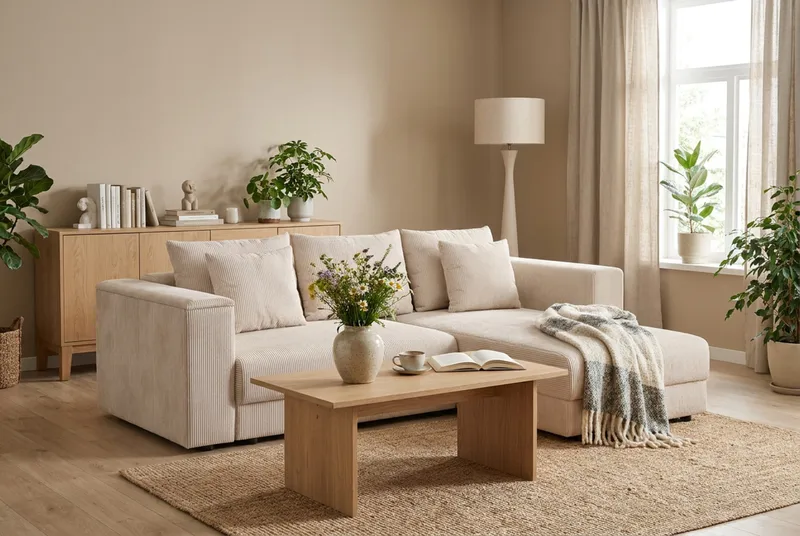 Bergen Djup 3-sits Bäddsoffa med vändbar divan och förvaring - Beige - Products - Möbler - Soffa - Bäddsoffa - Bäddsoffa divan