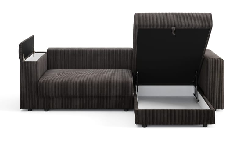 Bergen Djup 3-sits Bäddsoffa med vändbar divan och förvaring - Brown - Products - Möbler - Soffa - Bäddsoffa - Bäddsoffa divan