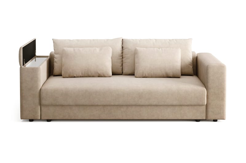 Bergen Extra djup Framåtbäddad 3-sits Bäddsoffa med Bäddmadrass i Latex och Tvättbar klädsel - Brun Tyg - Products - Möbler - Soffa - Bäddsoffa - 3 sits bäddsoffa