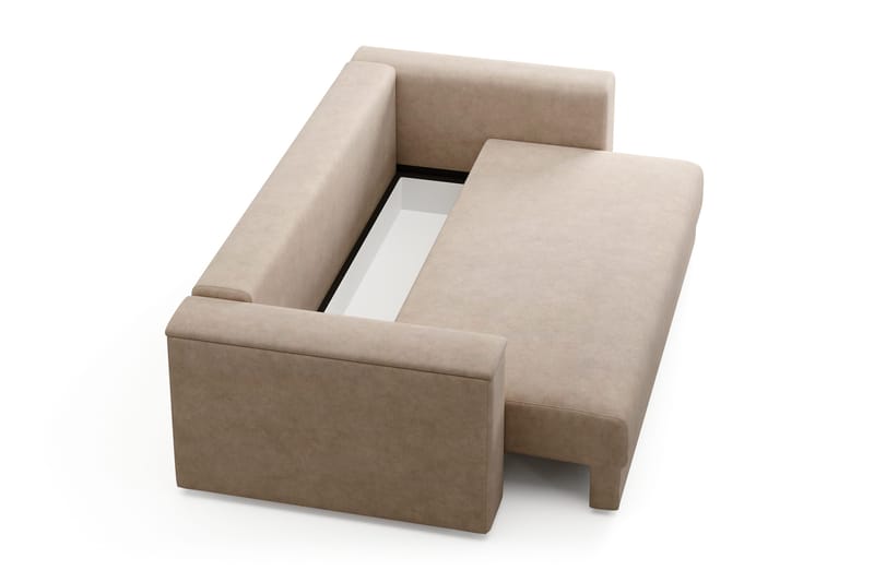 Bergen Extra djup Framåtbäddad 3-sits Bäddsoffa med Bäddmadrass i Latex och Tvättbar klädsel - Brun Tyg - Products - Möbler - Soffa - Bäddsoffa - 3 sits bäddsoffa