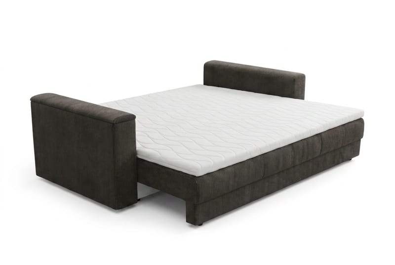 Bergen Extra djup Framåtbäddad 3-sits Bäddsoffa med Bäddmadrass i Polyesterskum Vändbar Sommar- & Vintersida och Tvättbar klädsel - Brun Manchester - Products - Möbler - Soffa - Bäddsoffa - 3 sits bäddsoffa