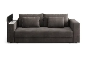 Bergen Extra djup Framåtbäddad 3-sits Bäddsoffa med Bäddmadrass i Polyesterskum Vändbar Sommar- & Vintersida och Tvättbar klädsel - Brun Manchester - Products - Möbler - Soffa - Bäddsoffa - 3 sits bäddsoffa