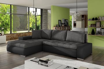 Cerys Divanbäddsoffa 265x185x85 cm Universal - Svart - Products - Möbler - Soffa - Bäddsoffa - Bäddsoffa längsbäddad