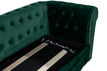 Chesterfield Lyx 3-sits Framåtbäddad Bäddsoffa med HVILA Bäddmadrass 140x200 cm Latex med Tvättbar klädsel - Grön/Vit - Products - Möbler - Soffa - Bäddsoffa - 3 sits bäddsoffa