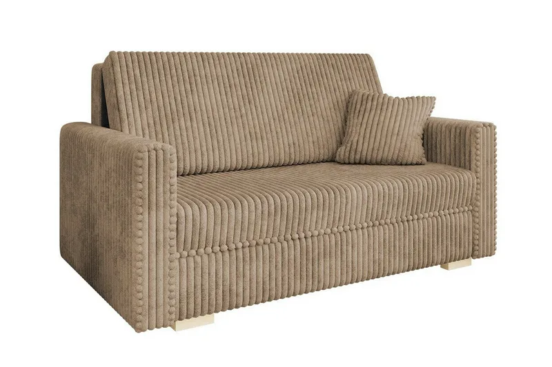 Denegal 2-sits liten bäddsoffa i Sammet, Beige