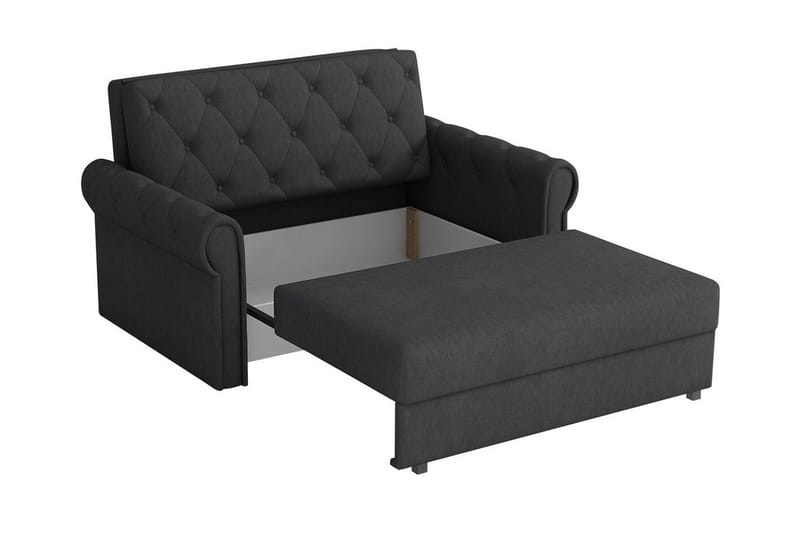 Denegal 2-sits liten bäddsoffa i Plysch - Blå - Products - Möbler - Soffa - Bäddsoffa - 2 sits bäddsoffa