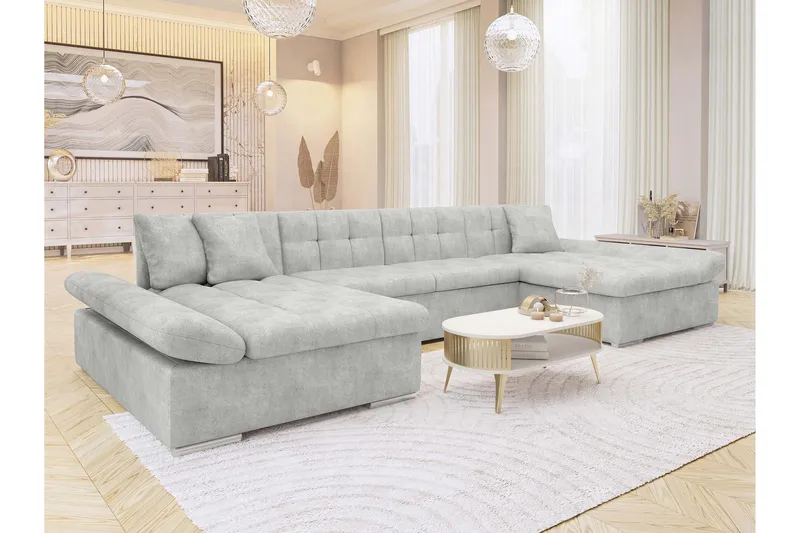 Dewitt Bäddsoffa Dubbeldivan 5-sits - Grå - Products - Möbler - Soffa - Bäddsoffa - U bäddsoffa