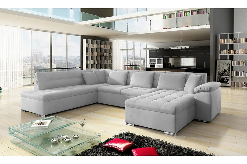 Dynir Bäddsoffa m. Divan och Schäslong 4-sits - Vit - Products - Möbler - Soffa - Bäddsoffa - Bäddsoffa divan
