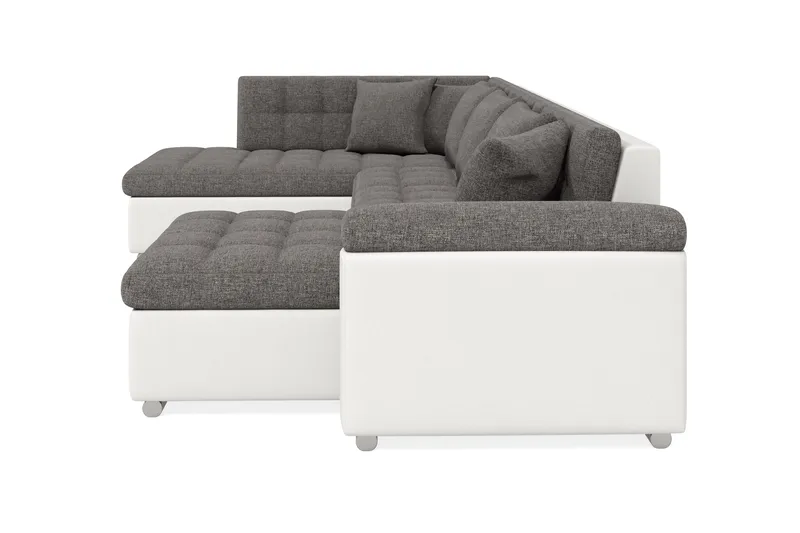 Dynir Hörnbäddsoffa Divan med Förvaring Höger - Vit/Ljusgrå - Products - Möbler - Soffa - Bäddsoffa - Bäddsoffa längsbäddad