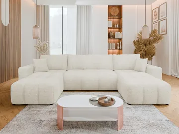 Flo Bäddsoffa Dubbeldivan 4-sits - Vit - Products - Möbler - Soffa - Bäddsoffa - U bäddsoffa
