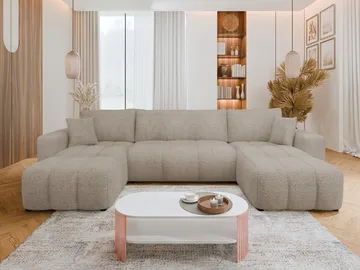 Flo Bäddsoffa Dubbeldivan 4-sits - Vit - Products - Möbler - Soffa - Bäddsoffa - U bäddsoffa