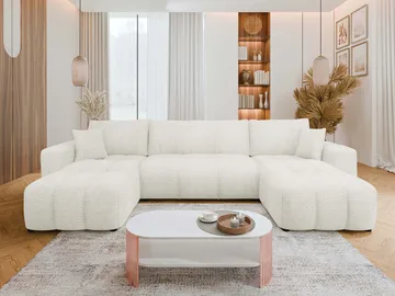 Flo Bäddsoffa Dubbeldivan 4-sits - Vit - Products - Möbler - Soffa - Bäddsoffa - U bäddsoffa
