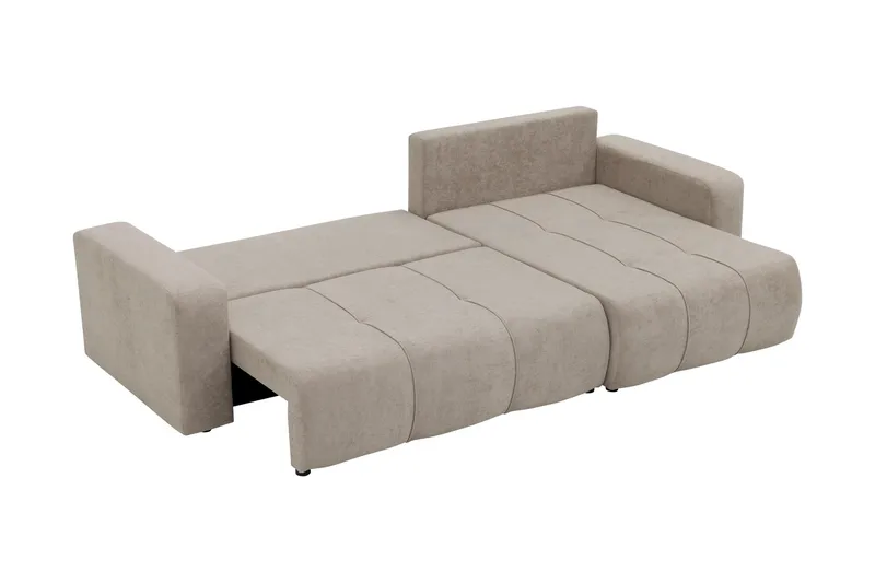 Flo Bäddsoffa med Divan 3-sits i Plysch - Beige - Products - Möbler - Soffa - Bäddsoffa - Bäddsoffa divan