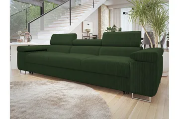 Gabina Bäddsoffa 3-sits i Manchester - Grön - Products - Möbler - Soffa - Bäddsoffa - 3 sits bäddsoffa