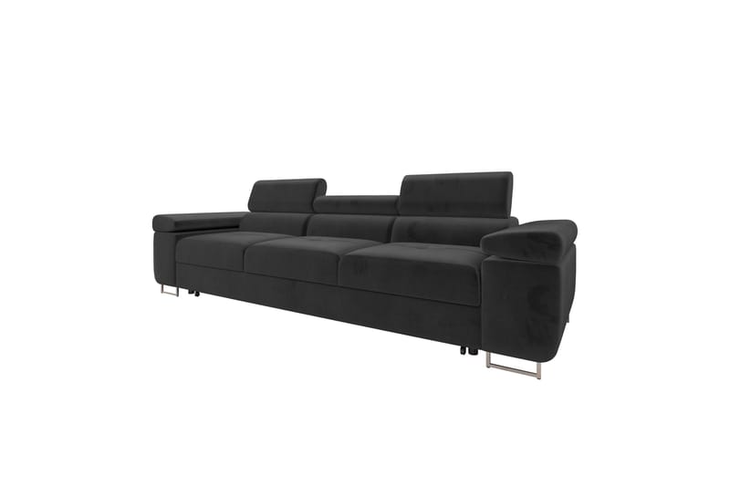 Gabina Bäddsoffa 3-sits i Plysch - Svart - Products - Möbler - Soffa - Bäddsoffa - 3 sits bäddsoffa
