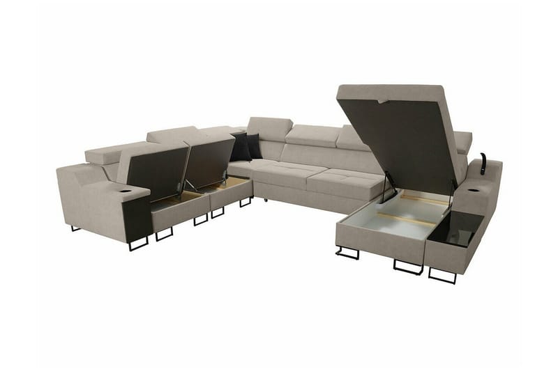 Galbally 5-sits Hörnsoffa Black - Products - Möbler - Soffa - Bäddsoffa - Hörnbäddsoffa