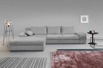 Julissa Hörnsoffa - Grå - Products - Möbler - Soffa - Bäddsoffa - Bäddsoffa divan