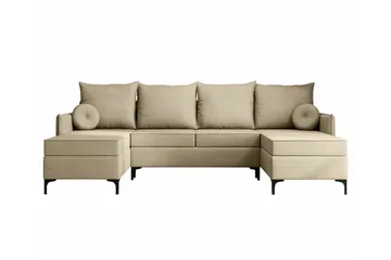 Knocklong 4-sits Hörnbäddsoffa - Cream - Products - Möbler - Soffa - Bäddsoffa - Hörnbäddsoffa