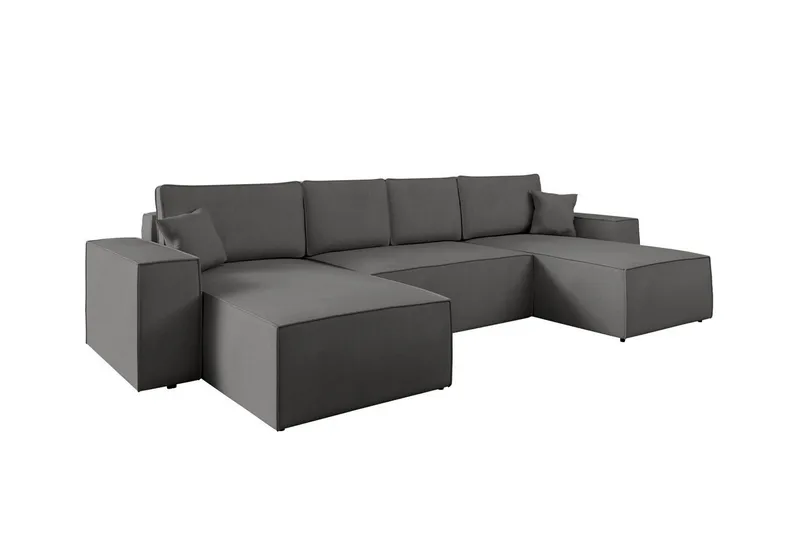 Knocklong 4-sits Hörnbäddsoffa, Mörkgrå