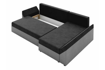 Midfeld 3-sits Hörnbäddsoffa Dark Grey/Black - Products - Möbler - Soffa - Bäddsoffa - Hörnbäddsoffa