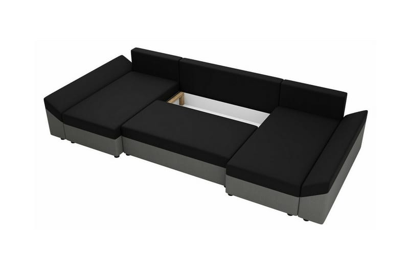Midfeld 4-sits Hörnbäddsoffa Dark Grey/Black - Products - Möbler - Soffa - Bäddsoffa - Hörnbäddsoffa