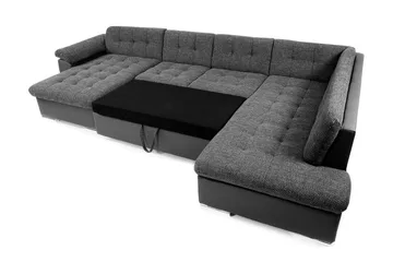 Niko U-Bäddsoffa 350x205x76 cm Divan Höger - Grå/Vit - Products - Möbler - Soffa - Bäddsoffa - Bäddsoffa divan