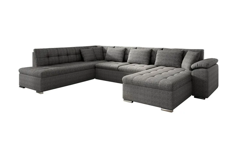 Niko U-Bäddsoffa 350x205x76 cm Divan Höger, Mörkgrå