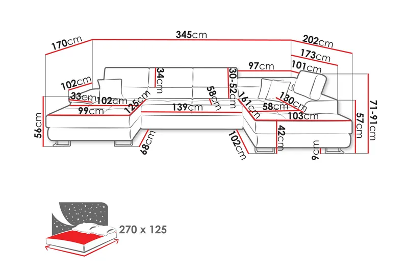 Reginia Bäddsoffa m. Divan och Schäslong 4-sits - Grön - Products - Möbler - Soffa - Bäddsoffa - Bäddsoffa divan