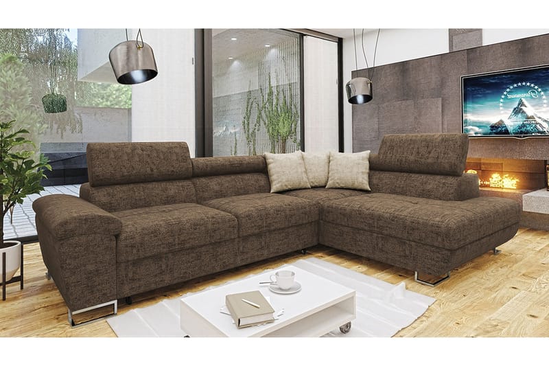 Reginia Bäddsoffa m. Schäslong L-formad - Products - Möbler - Soffa - Bäddsoffa - Bäddsoffa längsbäddad