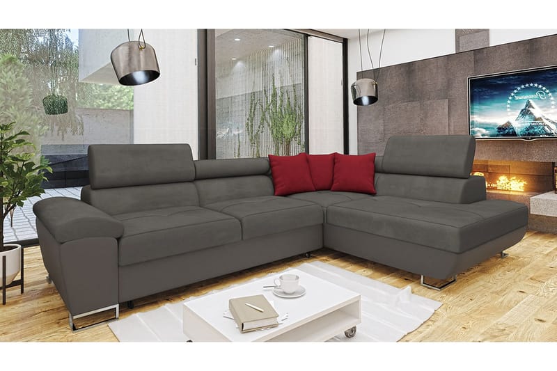 Reginia Bäddsoffa m. Schäslong L-formad - Products - Möbler - Soffa - Bäddsoffa - Bäddsoffa längsbäddad