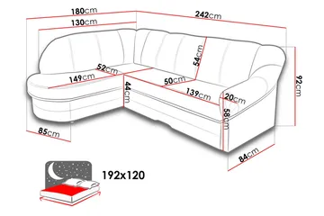 Sandra Hörnbäddsoffa - Brun - Products - Möbler - Soffa - Bäddsoffa - Hörnbäddsoffa