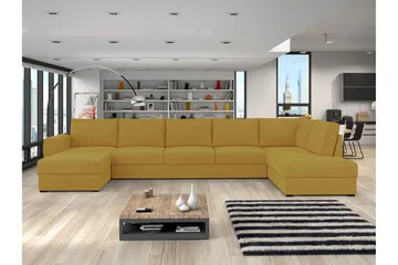 Taberk Bäddsoffa med Divan och Schäslong 5-sits - Gul - Products - Möbler - Soffa - Bäddsoffa - Bäddsoffa divan