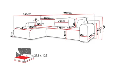 Tacon Bäddsoffa m. Divan 3-sits - Svart - Products - Möbler - Soffa - Bäddsoffa - Bäddsoffa divan