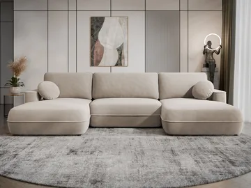 Uppland Bäddsoffa Dubbeldivan 5-sits - Beige - Products - Möbler - Soffa - Bäddsoffa - U bäddsoffa