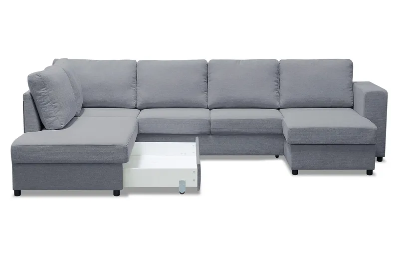 Verona U-Bäddsoffa Vänster - Ljusgrå - Products - Möbler - Soffa - Bäddsoffa - Bäddsoffa divan