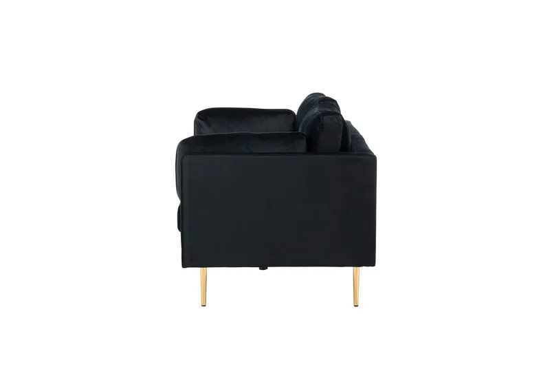 Boom Sammetssoffa 3-sits - Svart - Products - Möbler - Soffa - 3 sits soffa