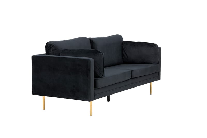 Boom Sammetssoffa 3-sits - Svart - Products - Möbler - Soffa - 3 sits soffa