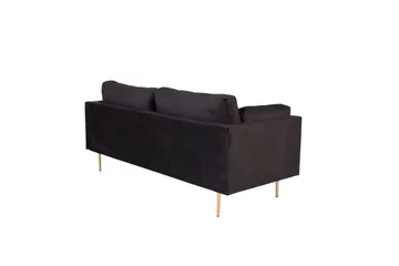 Boom Sammetssoffa 3-sits - Svart - Products - Möbler - Soffa - 3 sits soffa