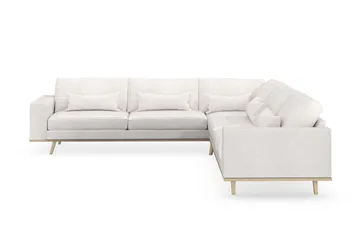Copenhagen 6-sits L-formad Hörnsoffa i Bouclé - Vit - Products - Möbler - Soffa - Hörnsoffa