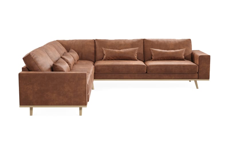 Copenhagen 6-sits L-formad Hörnsoffa i Konstläder - Brun - Products - Möbler - Soffa - Hörnsoffa