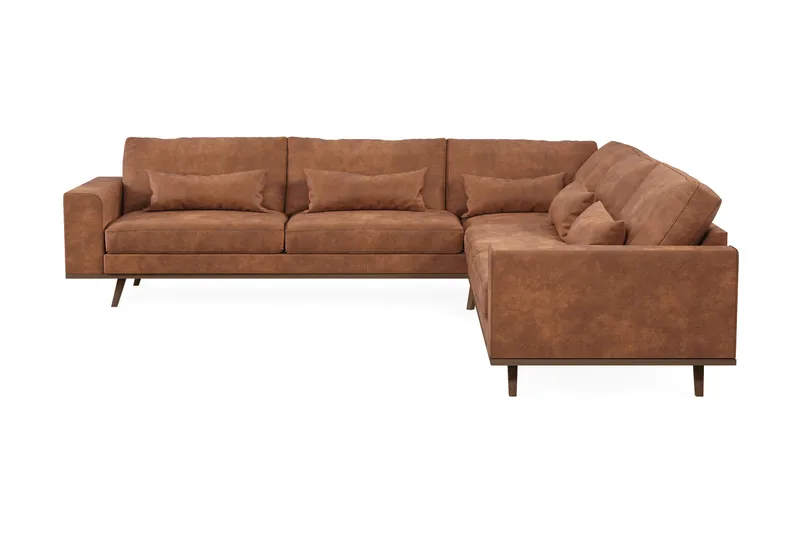 Copenhagen 6-sits L-formad Hörnsoffa i Konstläder - Brun - Products - Möbler - Soffa - Hörnsoffa