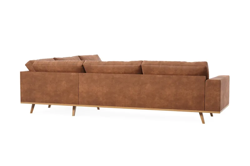Copenhagen 6-sits L-formad Hörnsoffa i Konstläder - Brun - Products - Möbler - Soffa - Hörnsoffa