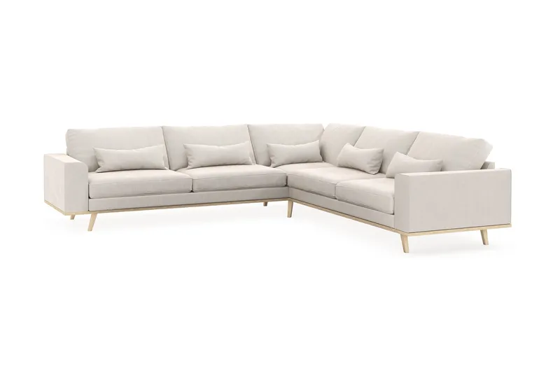 Copenhagen 6-sits L-formad Hörnsoffa i Sammet - Krämvit - Products - Möbler - Soffa - Sammetssoffa