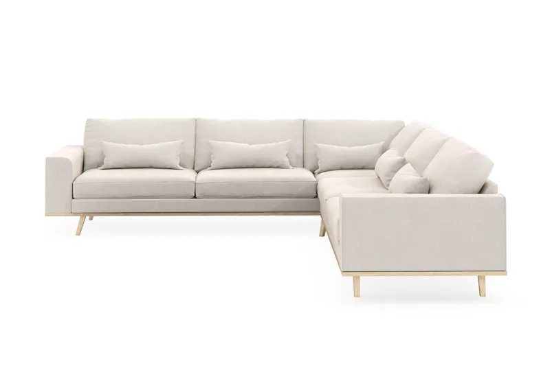 Copenhagen 6-sits L-formad Hörnsoffa i Sammet - Krämvit - Products - Möbler - Soffa - Sammetssoffa