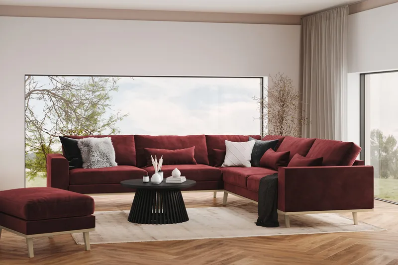 Copenhagen 6-sits L-formad Hörnsoffa i Sammet - Lila - Products - Möbler - Soffa - Sammetssoffa