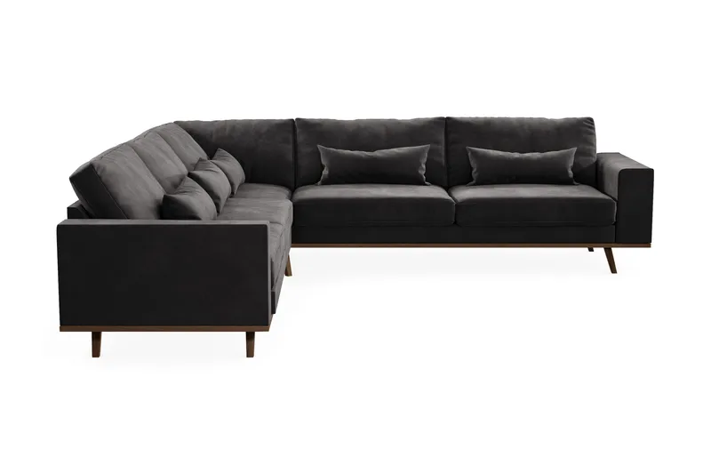 Copenhagen 6-sits L-formad Hörnsoffa i Sammet - Mörkgrå - Products - Möbler - Soffa - Sammetssoffa