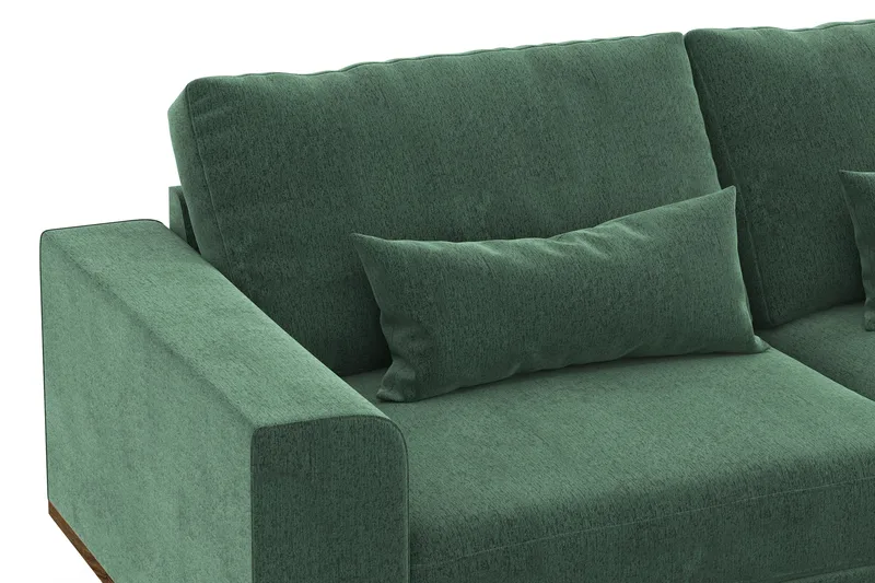 Copenhagen 6-sits L-formad Hörnsoffa i Sammet - Mörkgrön - Products - Möbler - Soffa - Sammetssoffa