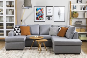 Crazy 4-sits Högervänd U-formad Large Soffa med Divan och Schäslong i Tyg - Grå - Products - Möbler - Soffa - U-soffa