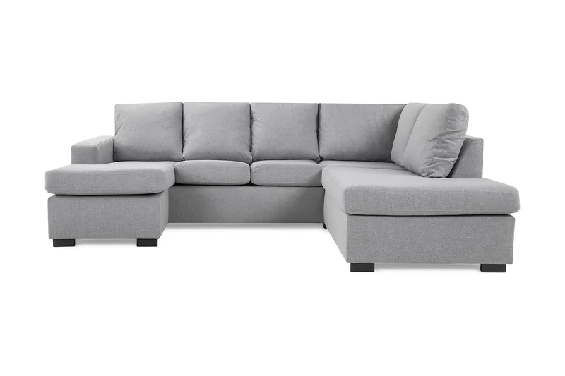Crazy 4-sits Högervänd U-formad Large Soffa med Divan och Schäslong i Tyg - Grå - Products - Möbler - Soffa - U-soffa